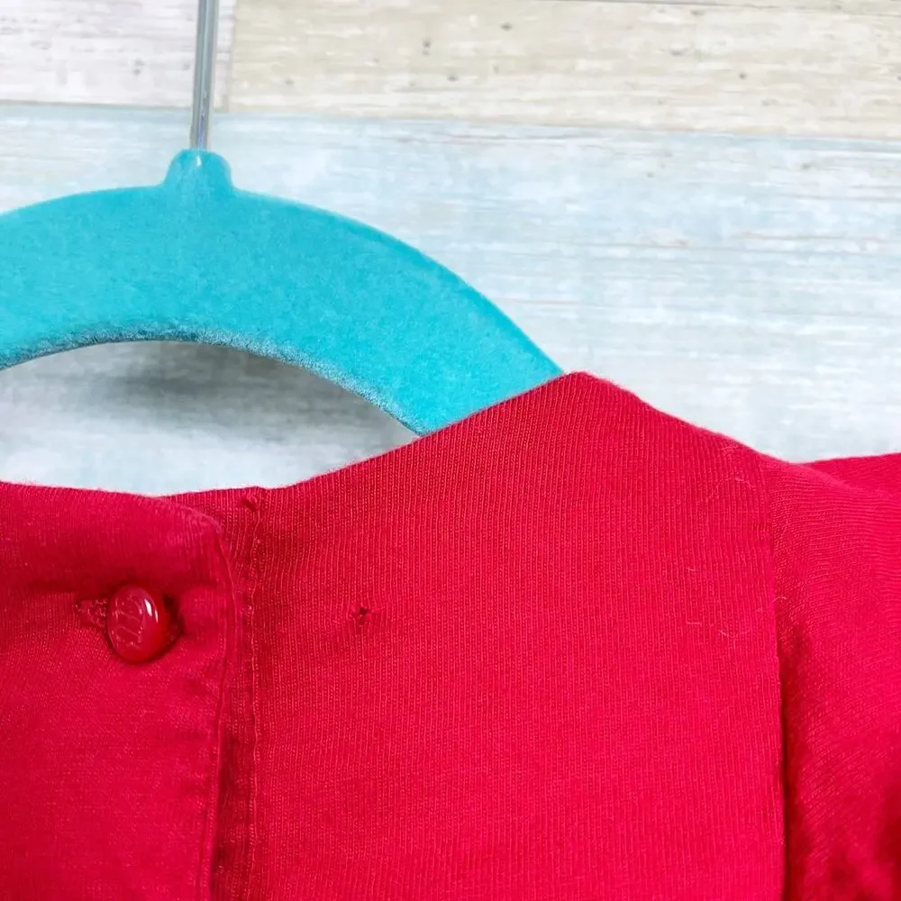 Ralph Lauren Ruffle Drop Waist Dress Red Jersey Knit Toddler Girl 18M 18 Months